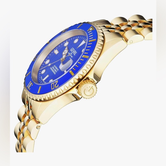 Men's Wall Street Gold-Tone Ion Plating Swiss Automatic Bracelet Watch 43 mm - Picture 3 of 8